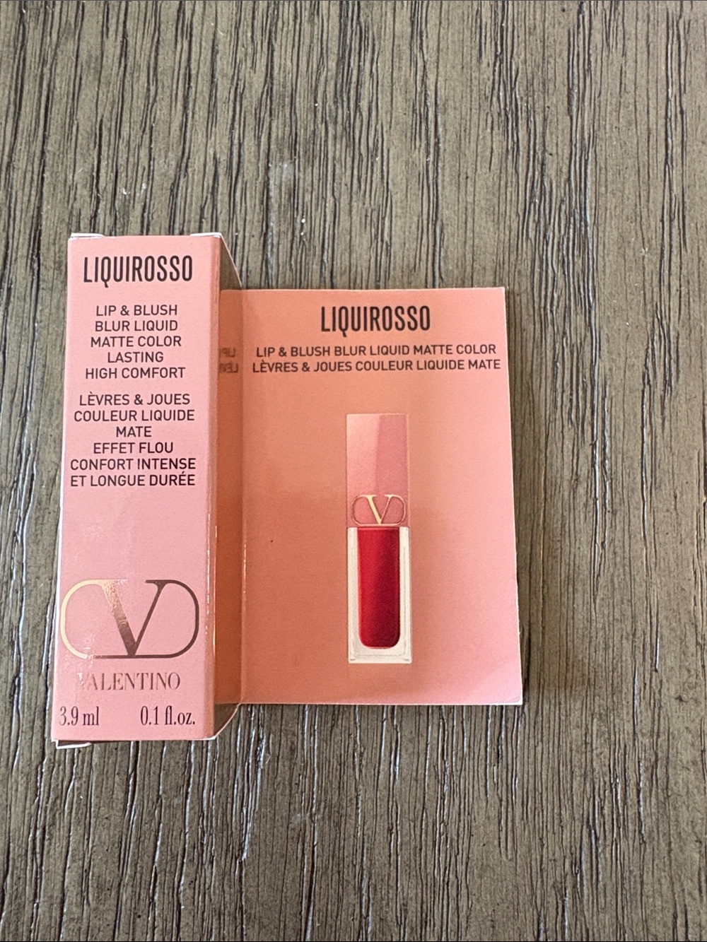 Valentino Liquirrosso Lip & Blush Liquid Matte - Coral Pink & Red